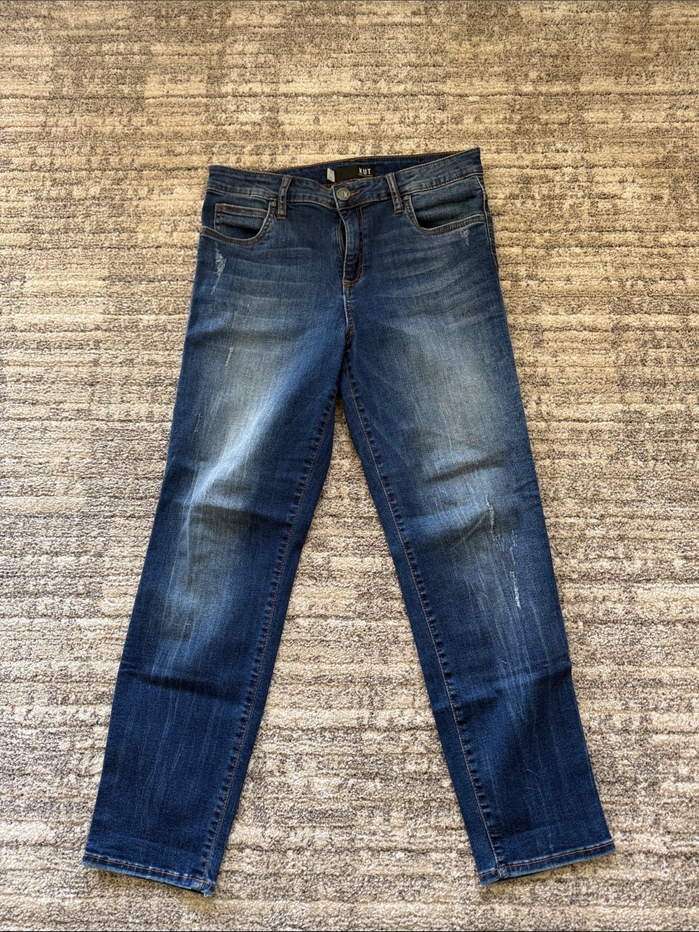 Kut from the Kloth Straight Leg Jeans in Dark Blue Wash
